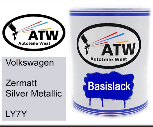 Volkswagen, Zermatt Silver Metallic, LY7Y: 1L Lackdose, von ATW Autoteile West.